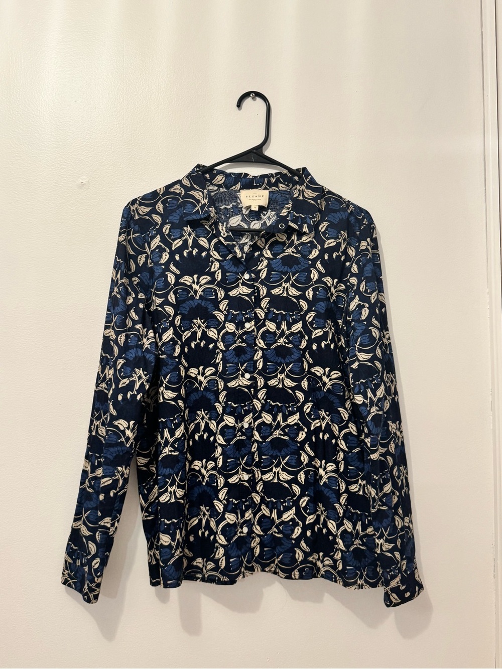 Sezane Pierro Shirt Imprimé Santorini - Size 38